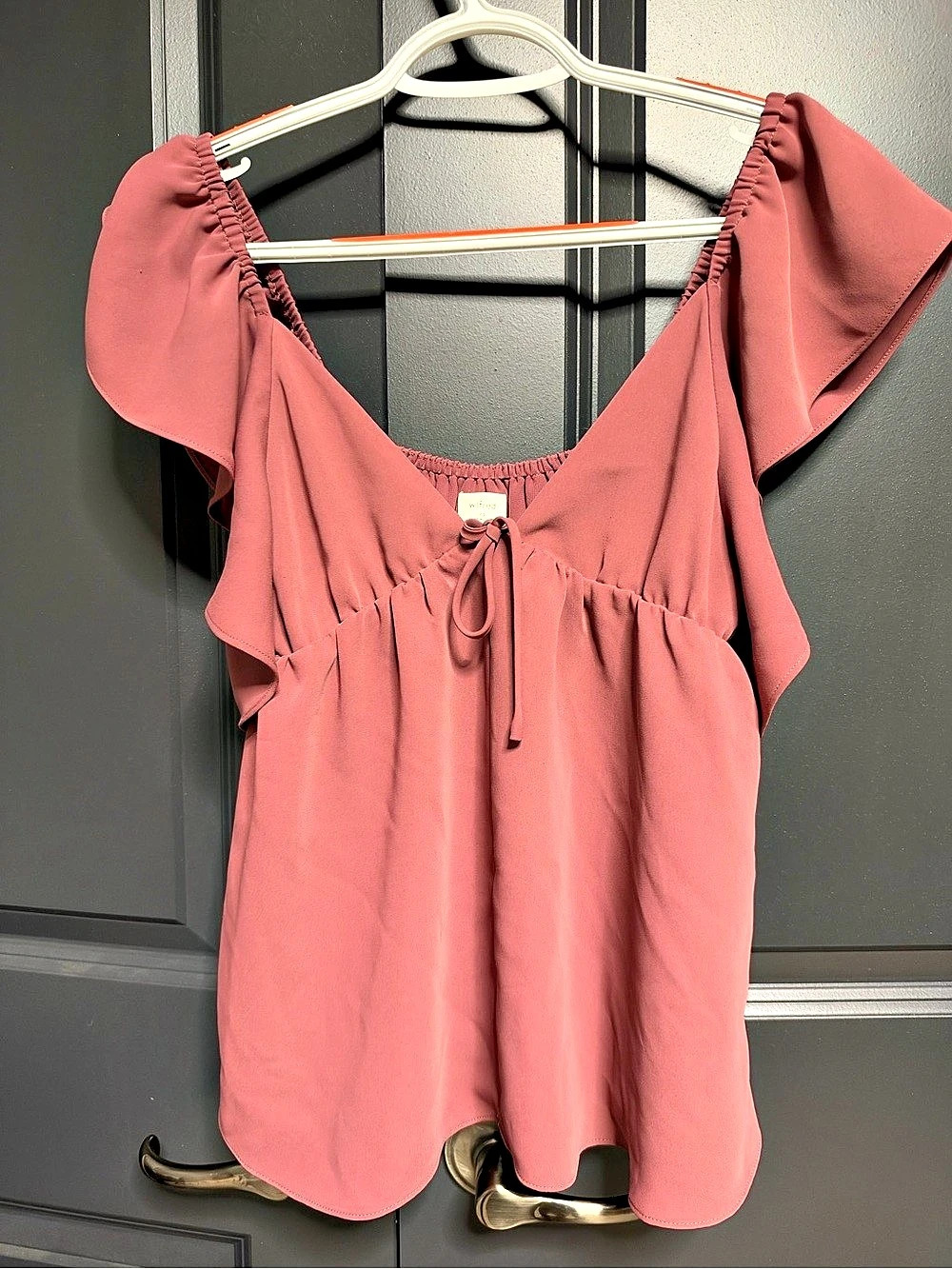 Wilfred Flitter Blouse Ruffle Sleeve Pink XS